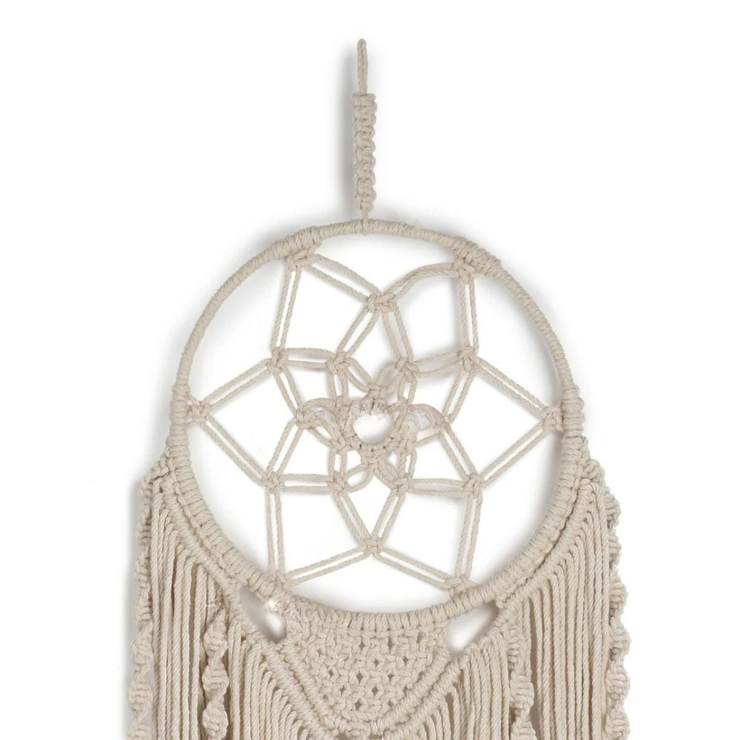 Handcrafted Macrame Dream Catcher Boho-Chic Wall Decor for Positive Vibes